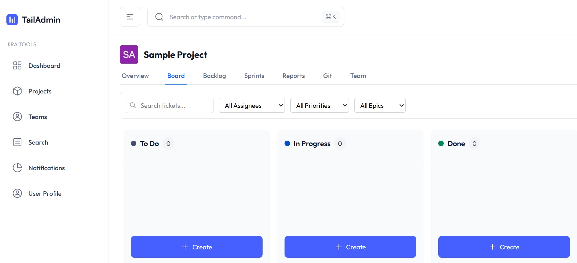 Task Management Dashboard | Jira Like
